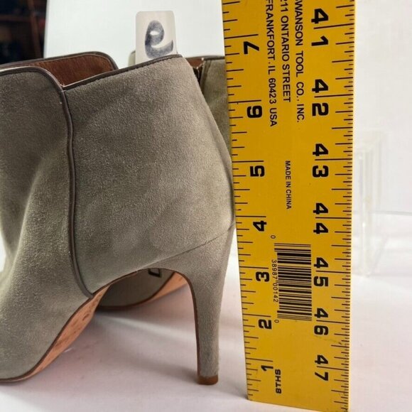 JOIE Booties Womens 39 US 8 Gray Suede Open Peep Toe Ankle Stiletto Side Zip - Picture 14 of 14